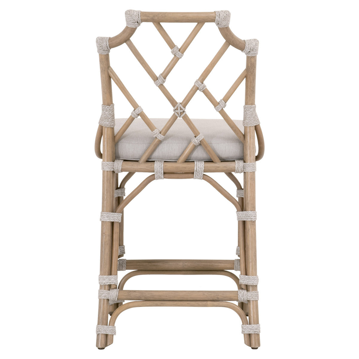 Bayview Counter Stool - Old Gray Rattan, Pumice, Taupe & White Flat Rope