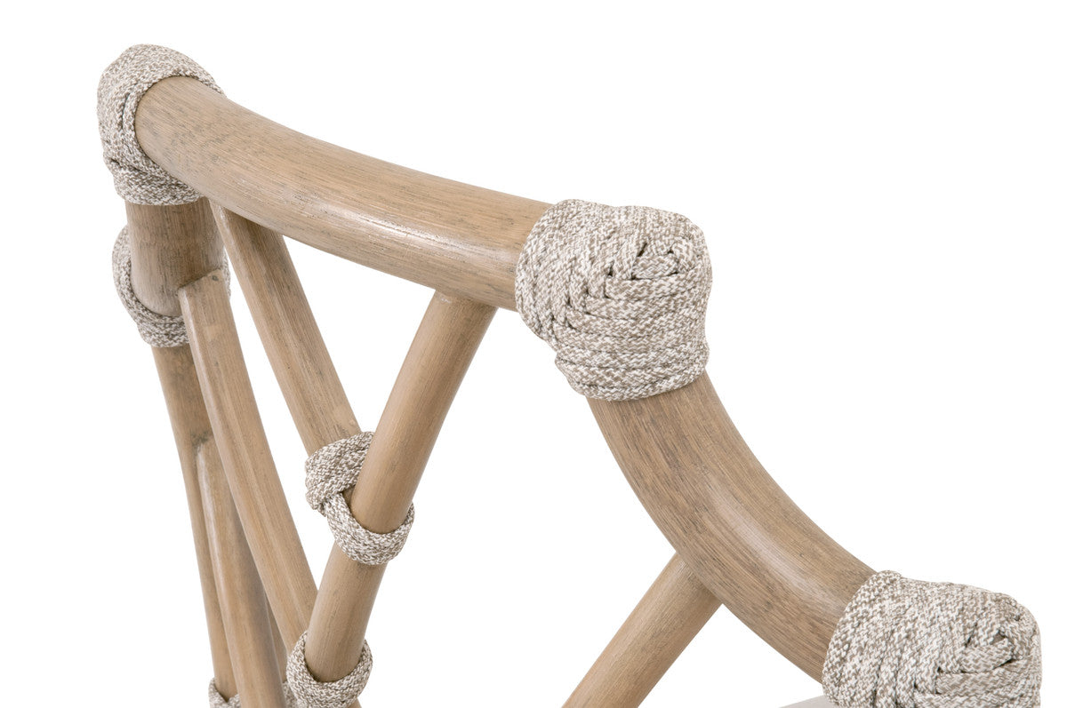 Bayview Counter Stool - Old Gray Rattan, Pumice, Taupe & White Flat Rope