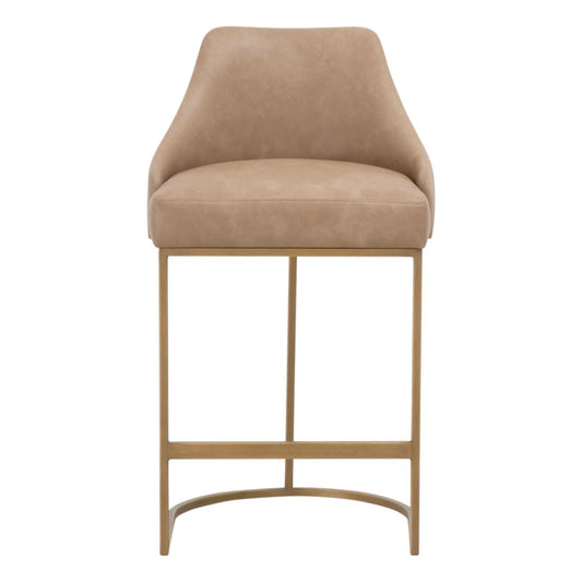 Parissa Counter Stool - Ivanhoe Toast, Brushed Gold