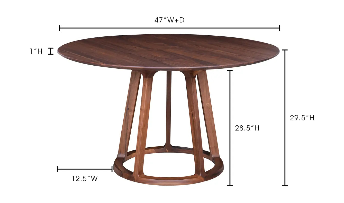 Aldo Round Dining Table - Brown