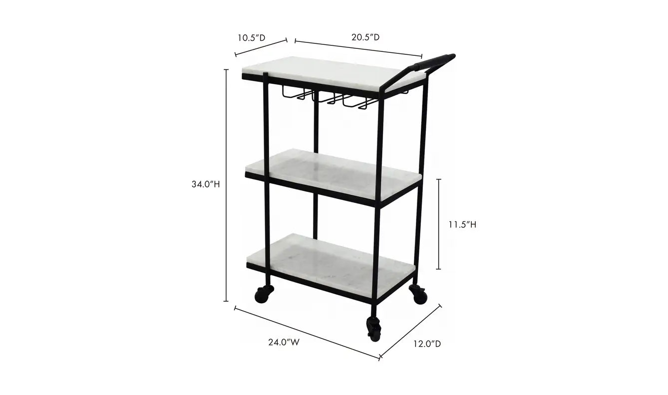 After Hours Bar Cart - White