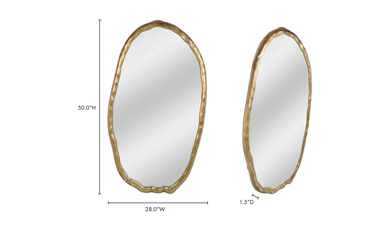 Foundry Oval Mirror - Gold