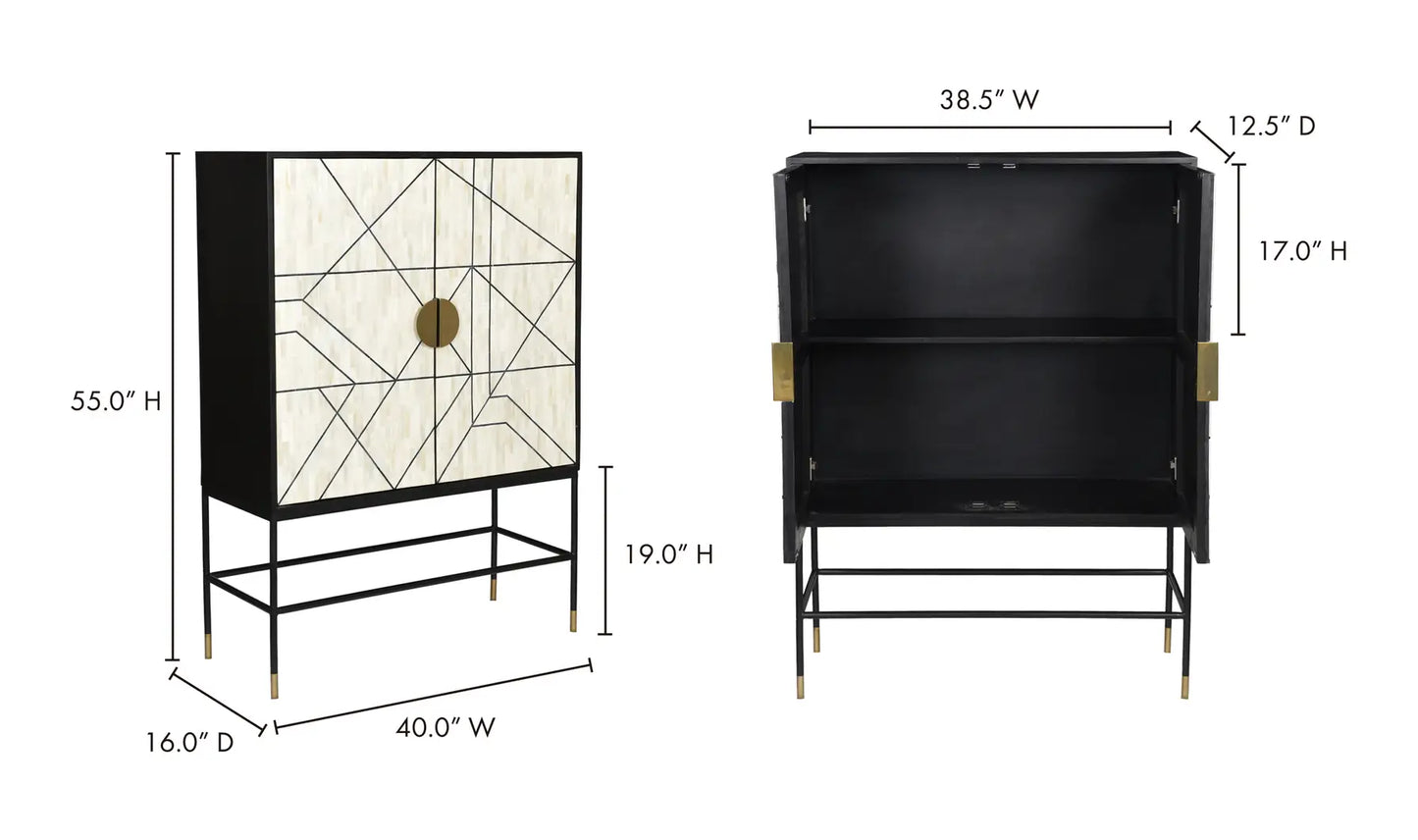 Shaws Cabinet - Cream and Black