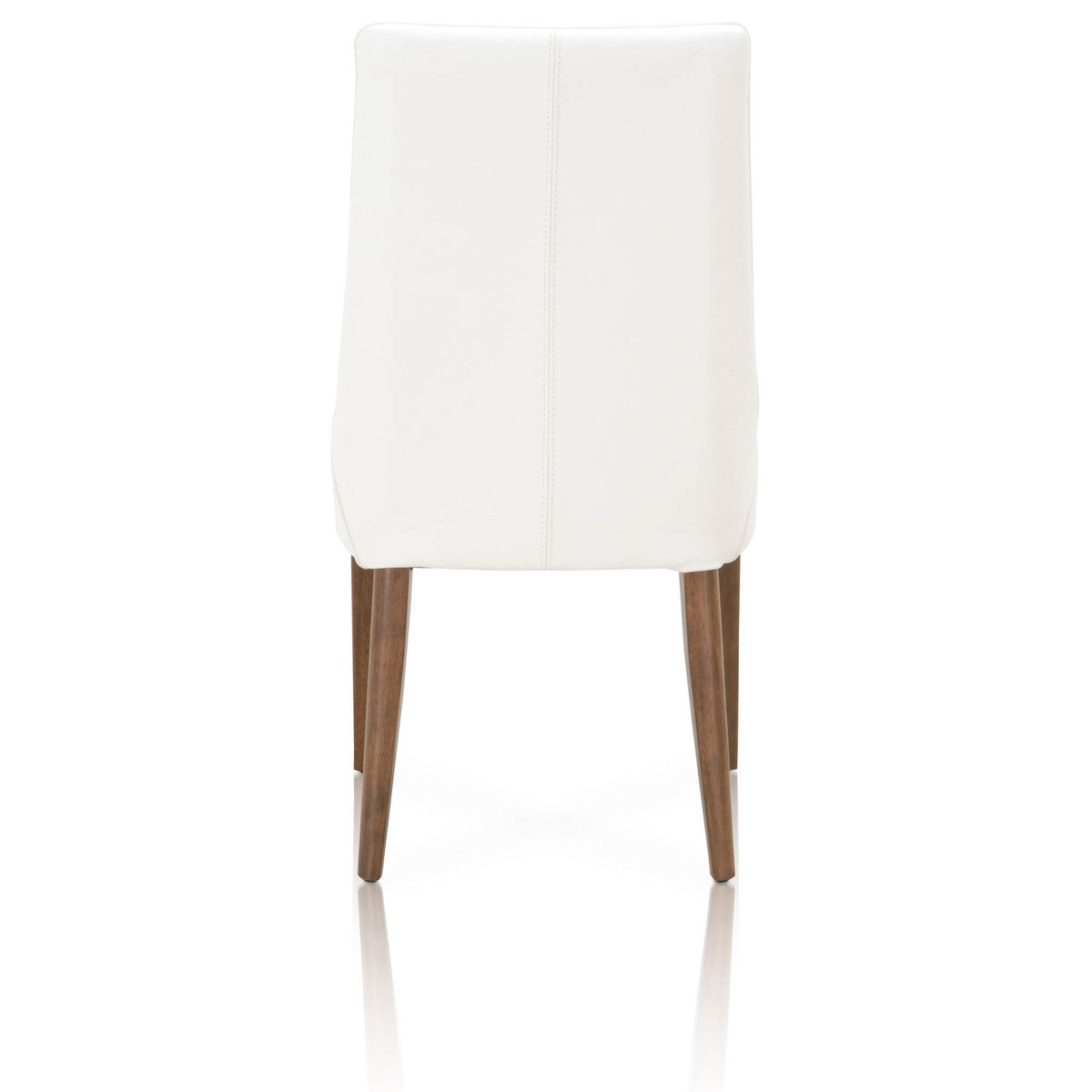 Aurora Dining Chair - Alabaster Leather, Walnut