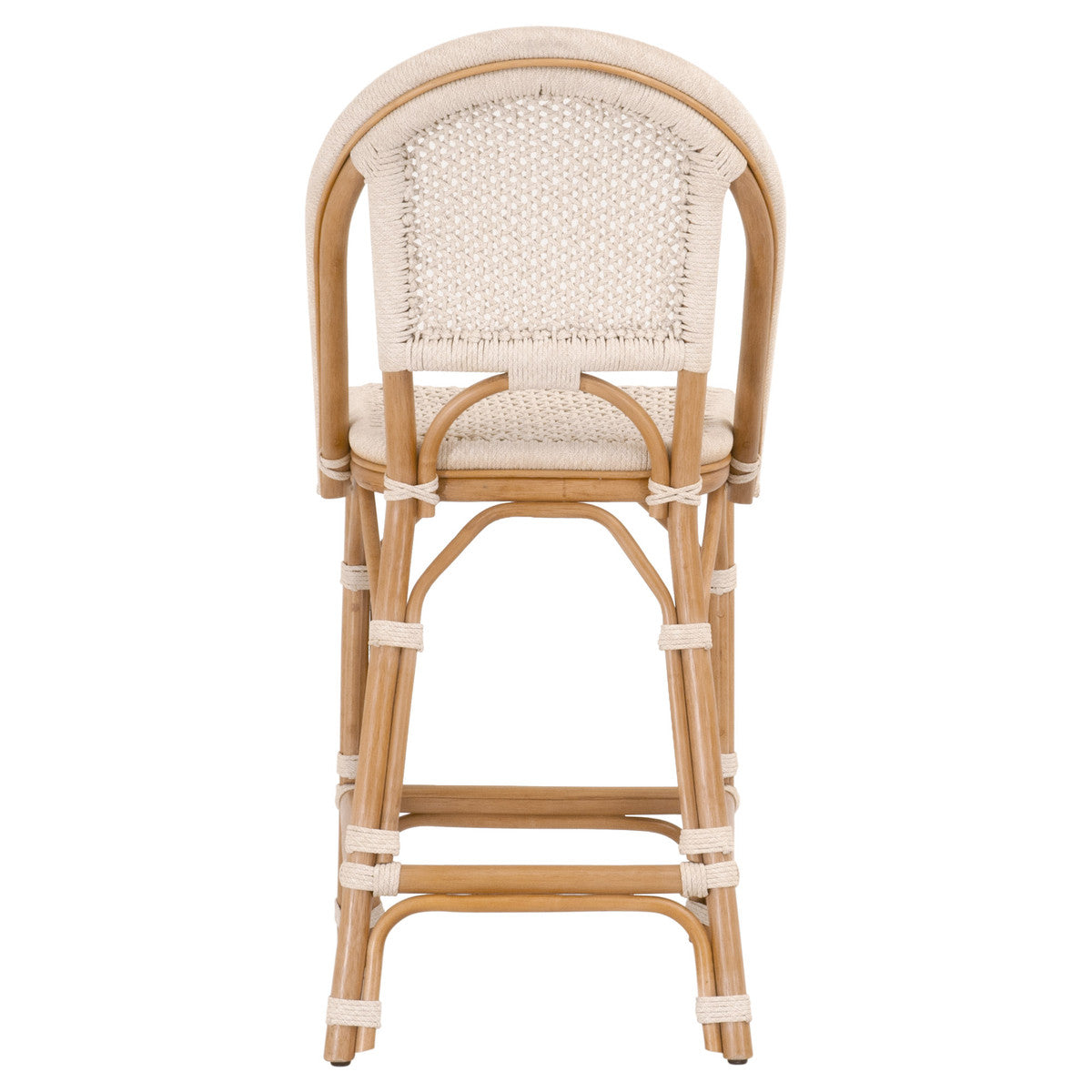Brisas Counter Stool in Natural & White Flat Rope, Natural Rattan