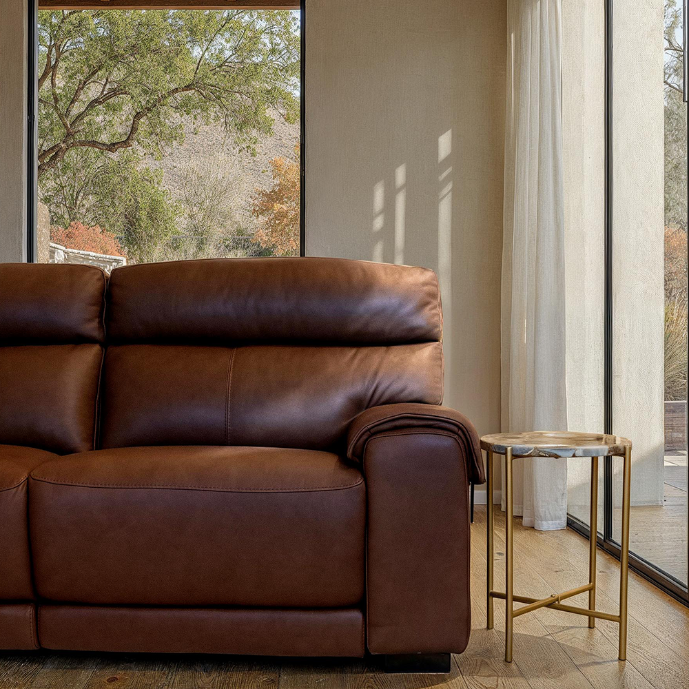 6-Piece Leather Power Reclining Sectional Sofa