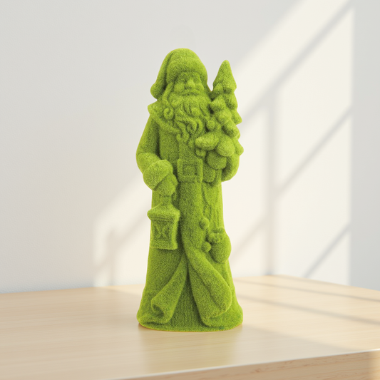 Table Top Flocked Santa Figurine (Green 22.5")