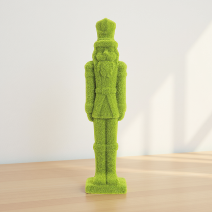 Table Top Flocked Nutcracker Figurine (Green 19")