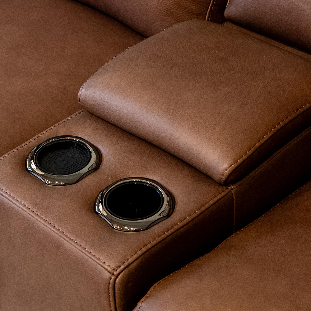 6-Piece Leather Power Reclining Sectional Sofa