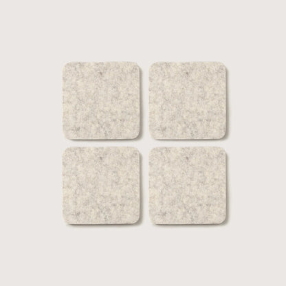 Bierfilzl Merino Wool Square Coasters (Solid 4 Pack)