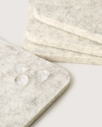Bierfilzl Merino Wool Square Coasters (Solid 4 Pack)