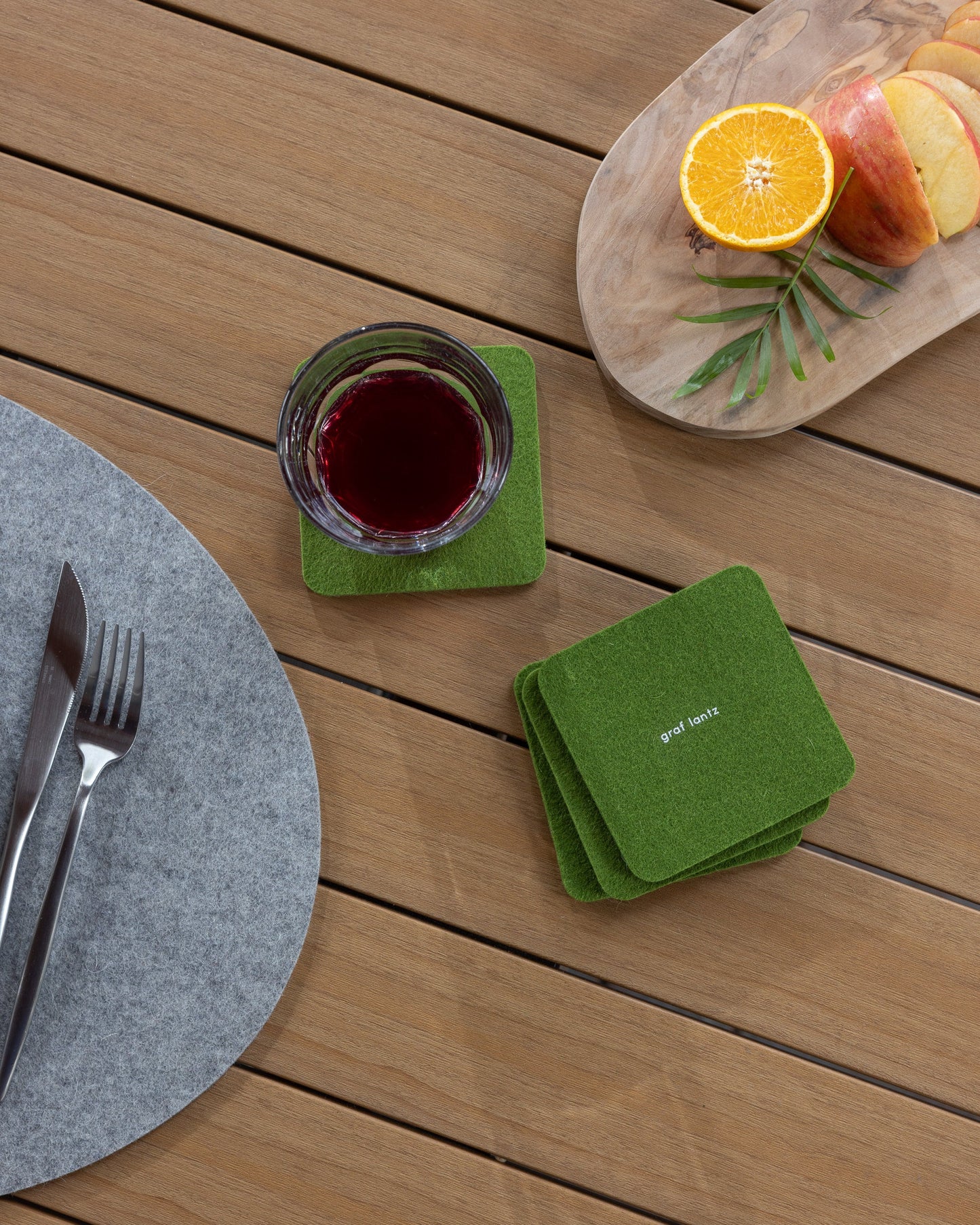 Bierfilzl Merino Wool Square Coasters (Solid 4 Pack)