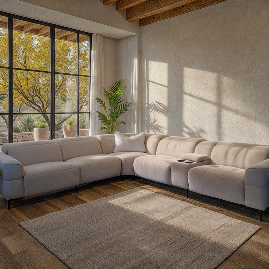 6-Piece Fabric Power Reclining Sectional Sofa with Console