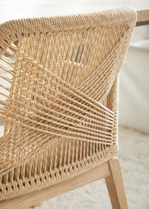 Amanda's Loom Arm Chair in Sand Rope, Light Gray, Natural Gray Mahogany