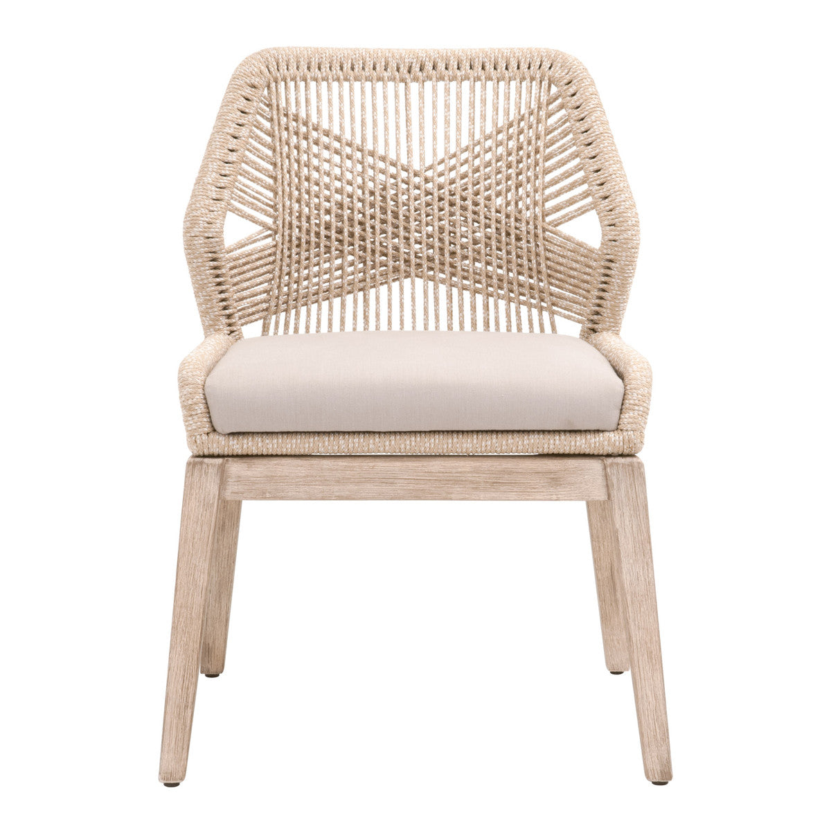 Amanda's Loom Dining Chair in Sand Rope, Light Gray, Natural Gray Mahogany