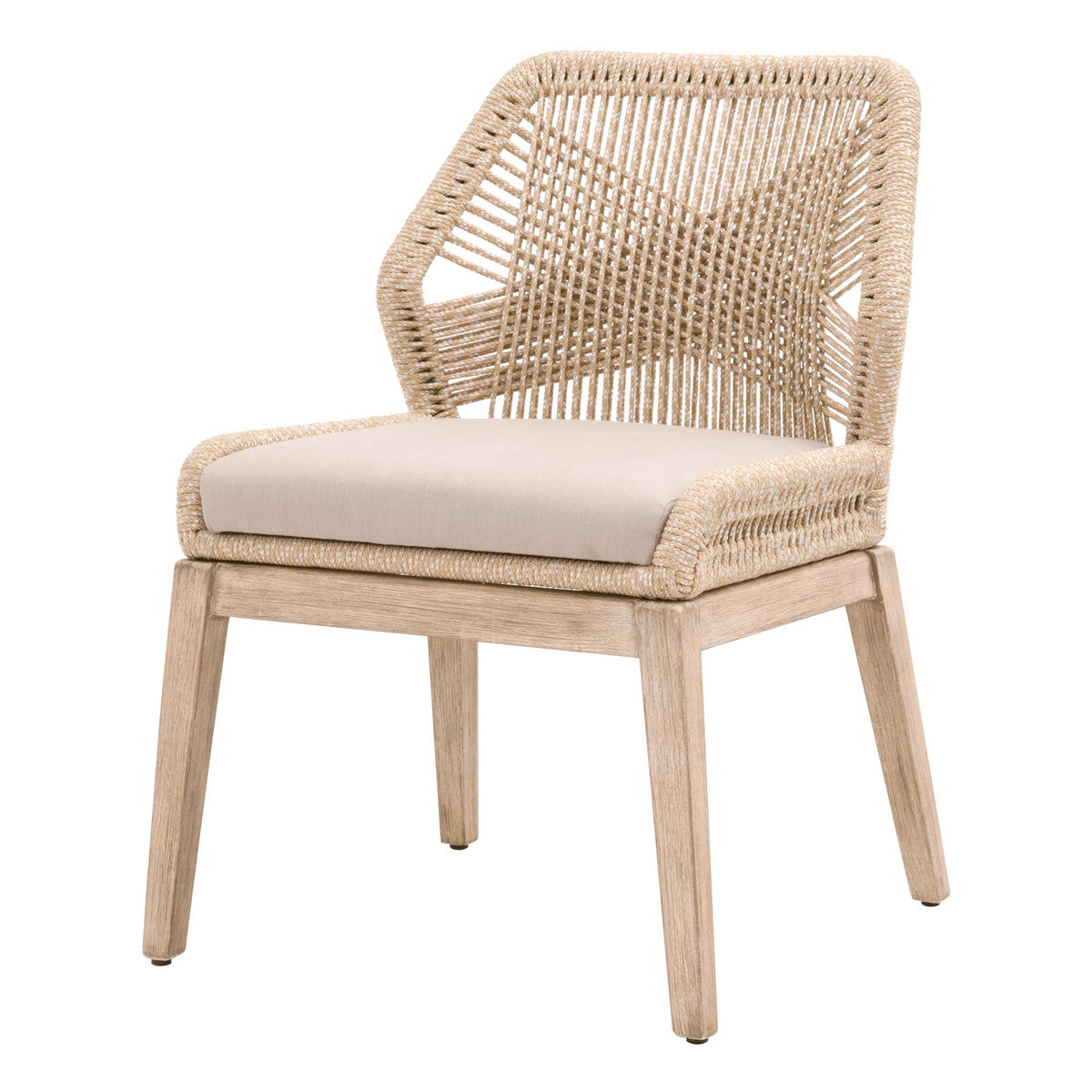 Amanda's Loom Dining Chair in Sand Rope, Light Gray, Natural Gray Mahogany