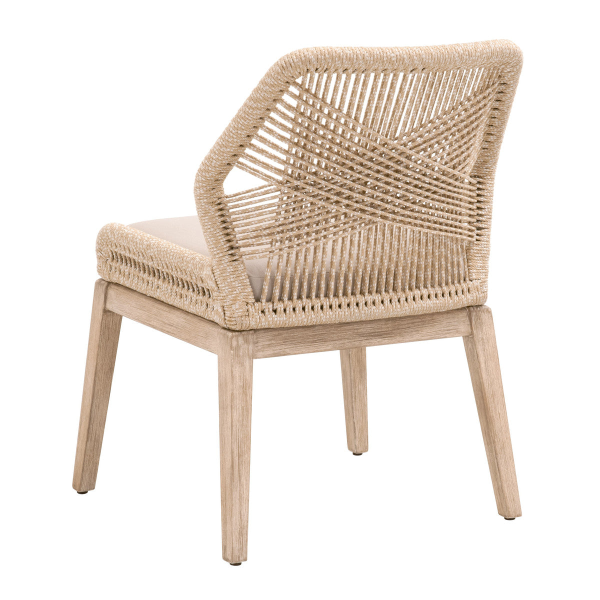 Amanda's Loom Dining Chair in Sand Rope, Light Gray, Natural Gray Mahogany