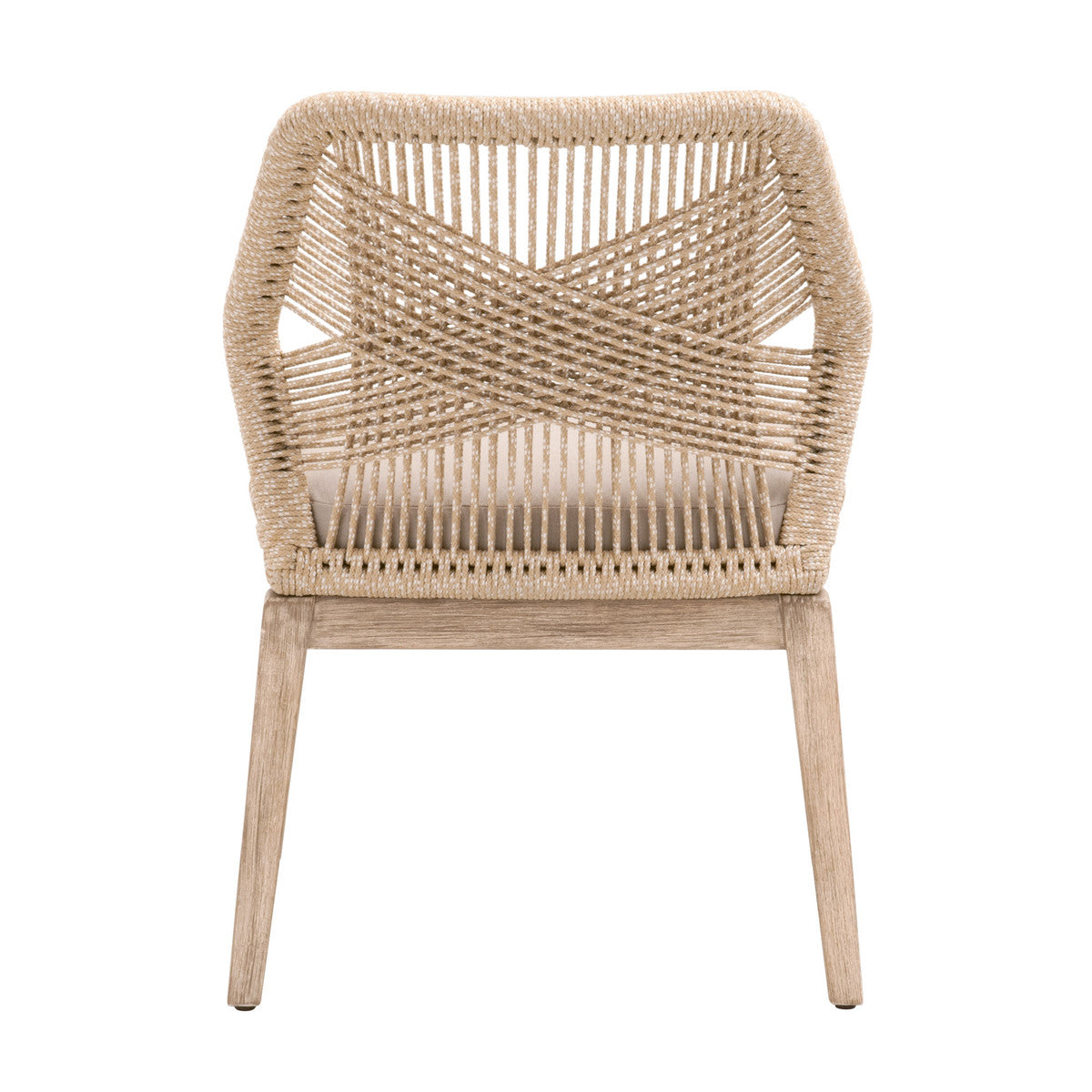 Amanda's Loom Dining Chair in Sand Rope, Light Gray, Natural Gray Mahogany