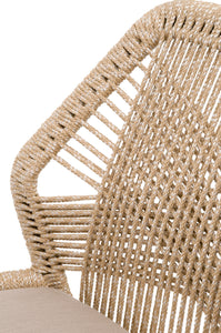 Amanda's Loom Arm Chair in Sand Rope, Light Gray, Natural Gray Mahogany