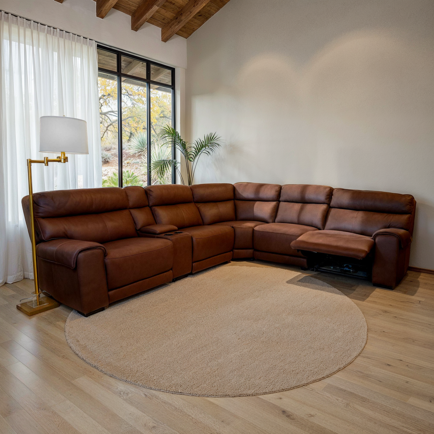 6-Piece Leather Power Reclining Sectional Sofa