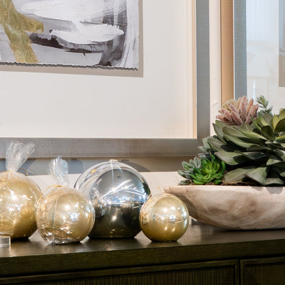 Gold Matallic Ball Candle (4 Sizes)