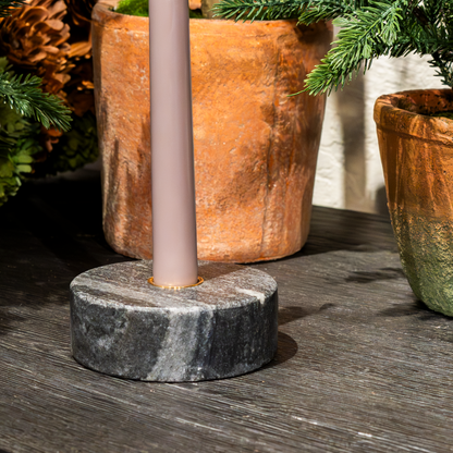 Marble Base Candle Holder (Black + Desert Beige)