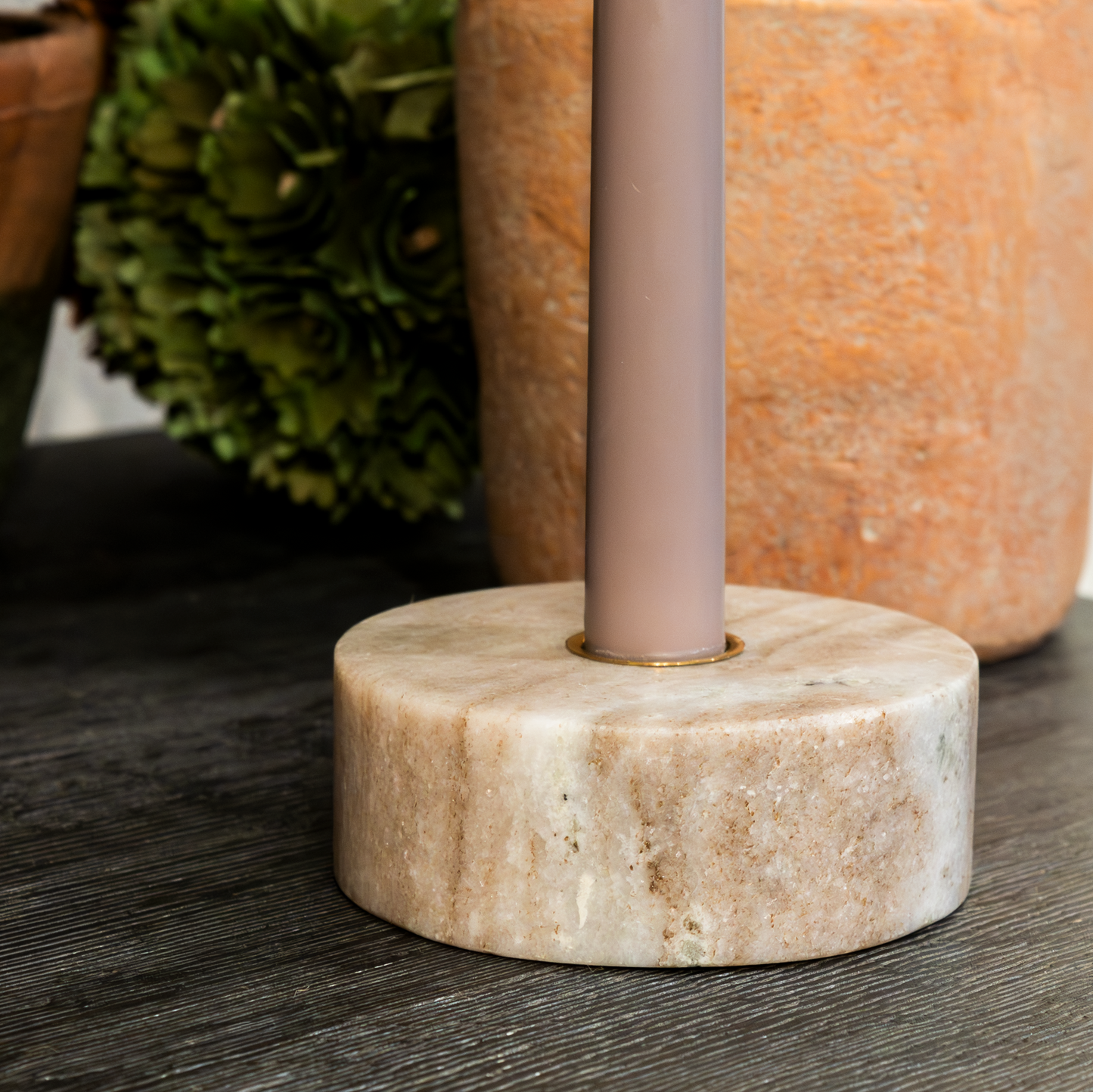 Marble Base Candle Holder (Black + Desert Beige)