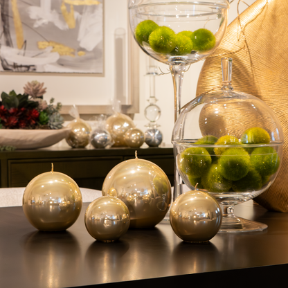 Gold Matallic Ball Candle (4 Sizes)