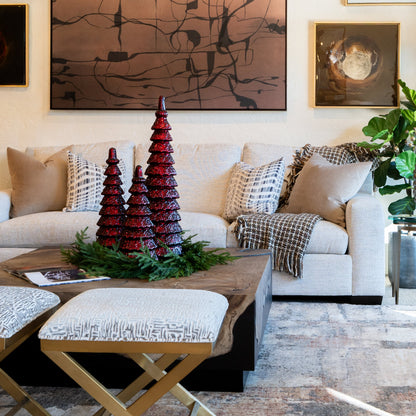 Large Red Glass Tiered (3 Sizes)