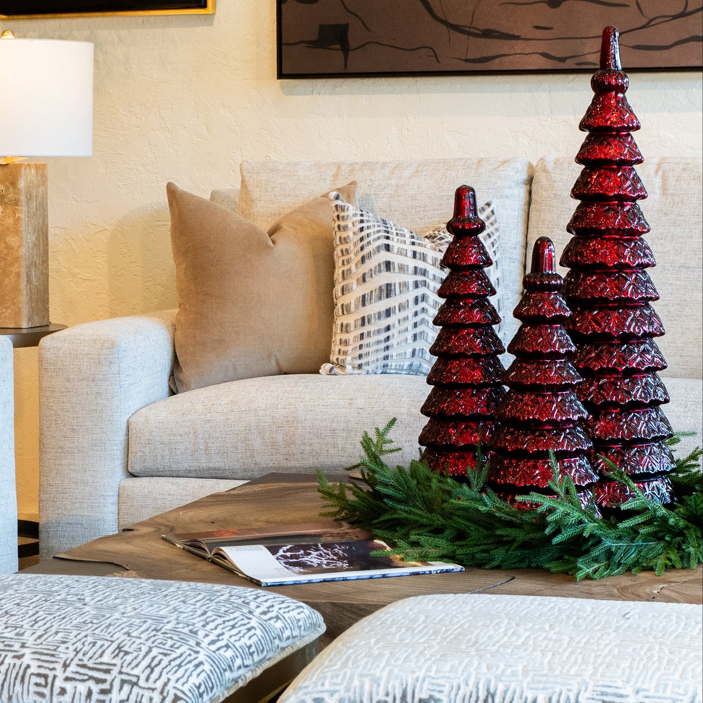 Large Red Glass Tiered (3 Sizes)