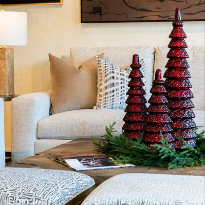 Large Red Glass Tiered (3 Sizes)