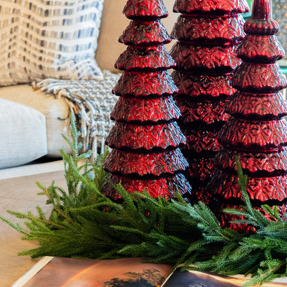 Large Red Glass Tiered (3 Sizes)