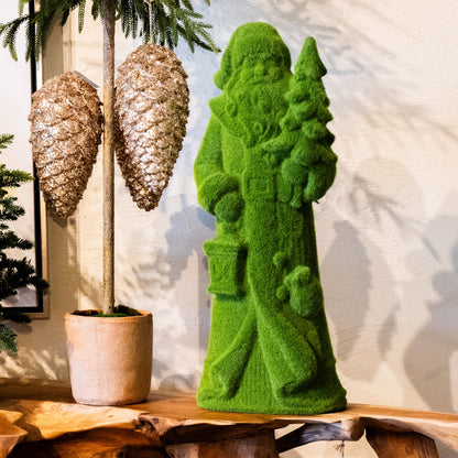 Table Top Flocked Santa Figurine (Green 22.5")
