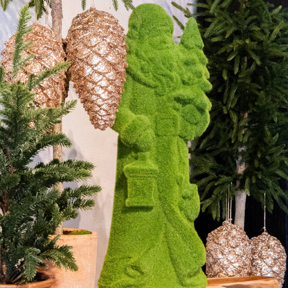 Table Top Flocked Santa Figurine (Green 22.5")