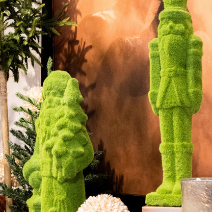 Table Top Flocked Nutcracker Figurine (Green 19")