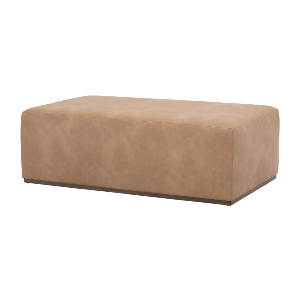 Dovetail Upholstered Coffee Table - Ivanhoe Toast, Burnished Brown Acacia
