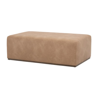 Dovetail Upholstered Coffee Table - Ivanhoe Toast, Burnished Brown Acacia