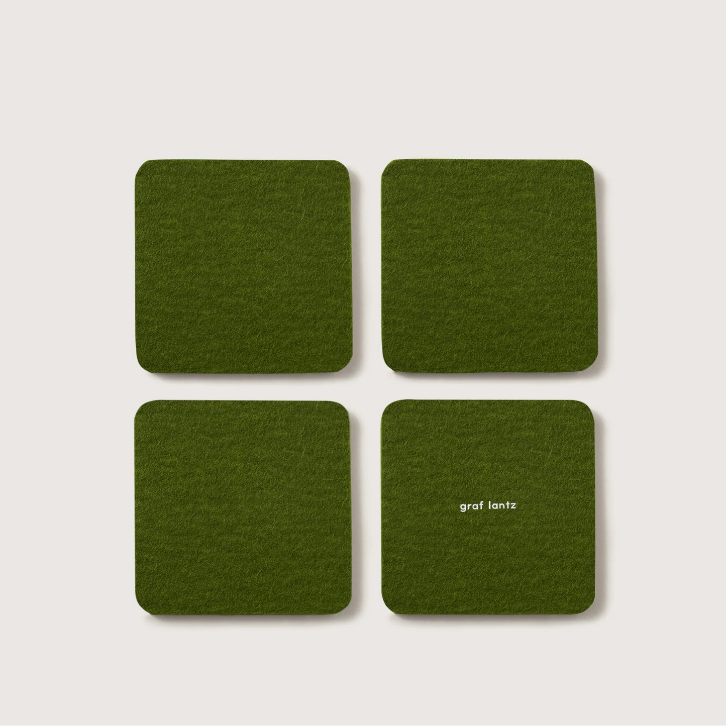 Bierfilzl Merino Wool Square Coasters (Solid 4 Pack)