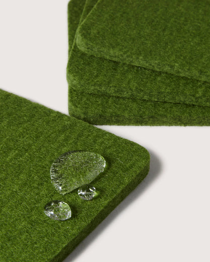 Bierfilzl Merino Wool Square Coasters (Solid 4 Pack)