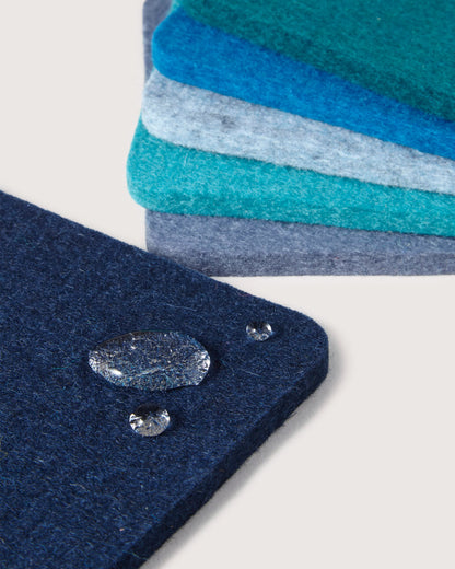 Bierfilzl Merino Wool Square Coasters  (Multi 6 Pack)