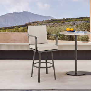 Arnauld Outdoor Bar Stool in Brown