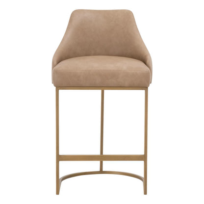 Parissa Counter Stool - Ivanhoe Toast, Brushed Gold