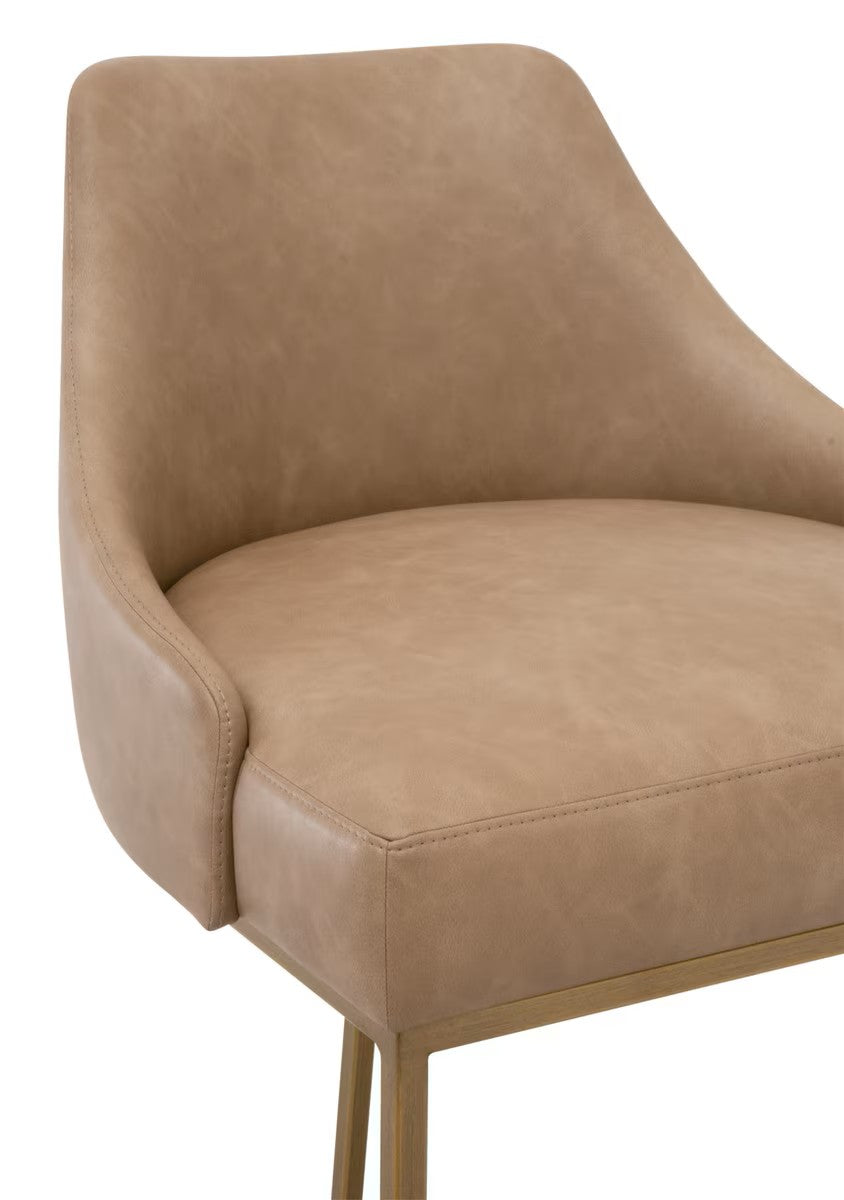 Parissa Counter Stool - Ivanhoe Toast, Brushed Gold