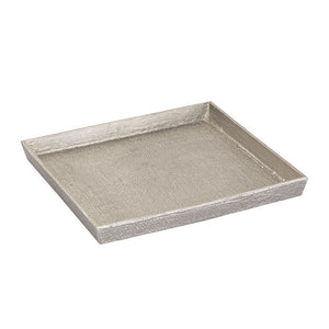 Square Linen Texture Tray - Set of 2 Nickel