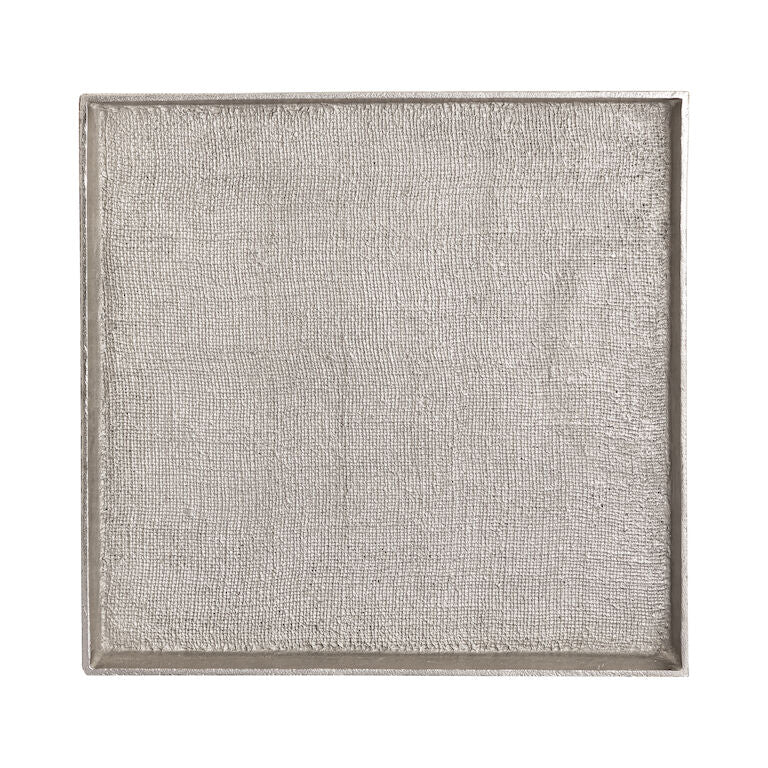 Square Linen Texture Tray - Set of 2 Nickel