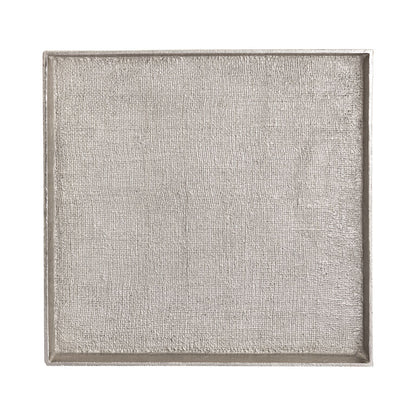 Square Linen Texture Tray - Set of 2 Nickel