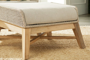 Tapestry Outdoor Footstool in Taupe