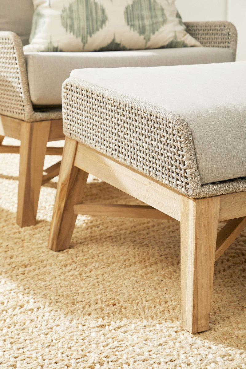 Tapestry Outdoor Footstool in Taupe