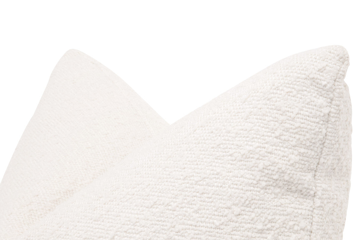 The Basic 22" Essential Pillow in Boucle Snow -Set of 2