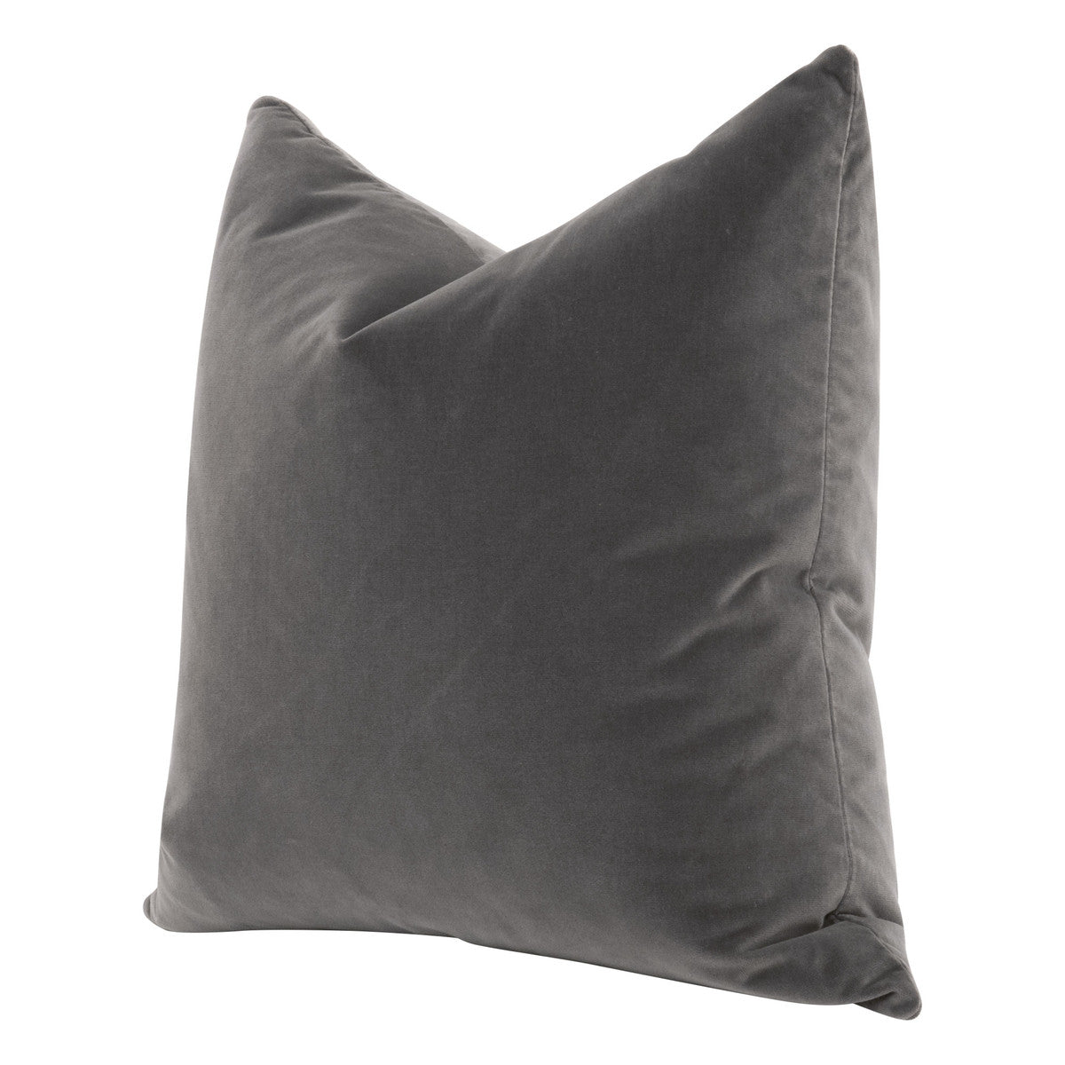 The Basic 26" Essential Euro Pillow in Dark Dove Velvet - Set of 2